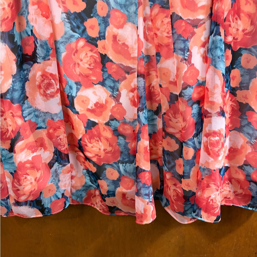 Vintage Laura Ashley Pink Floral Rose Midi Skirt Asymmetrical Y2K 90s 1X NWT Mod - Picture 8 of 10